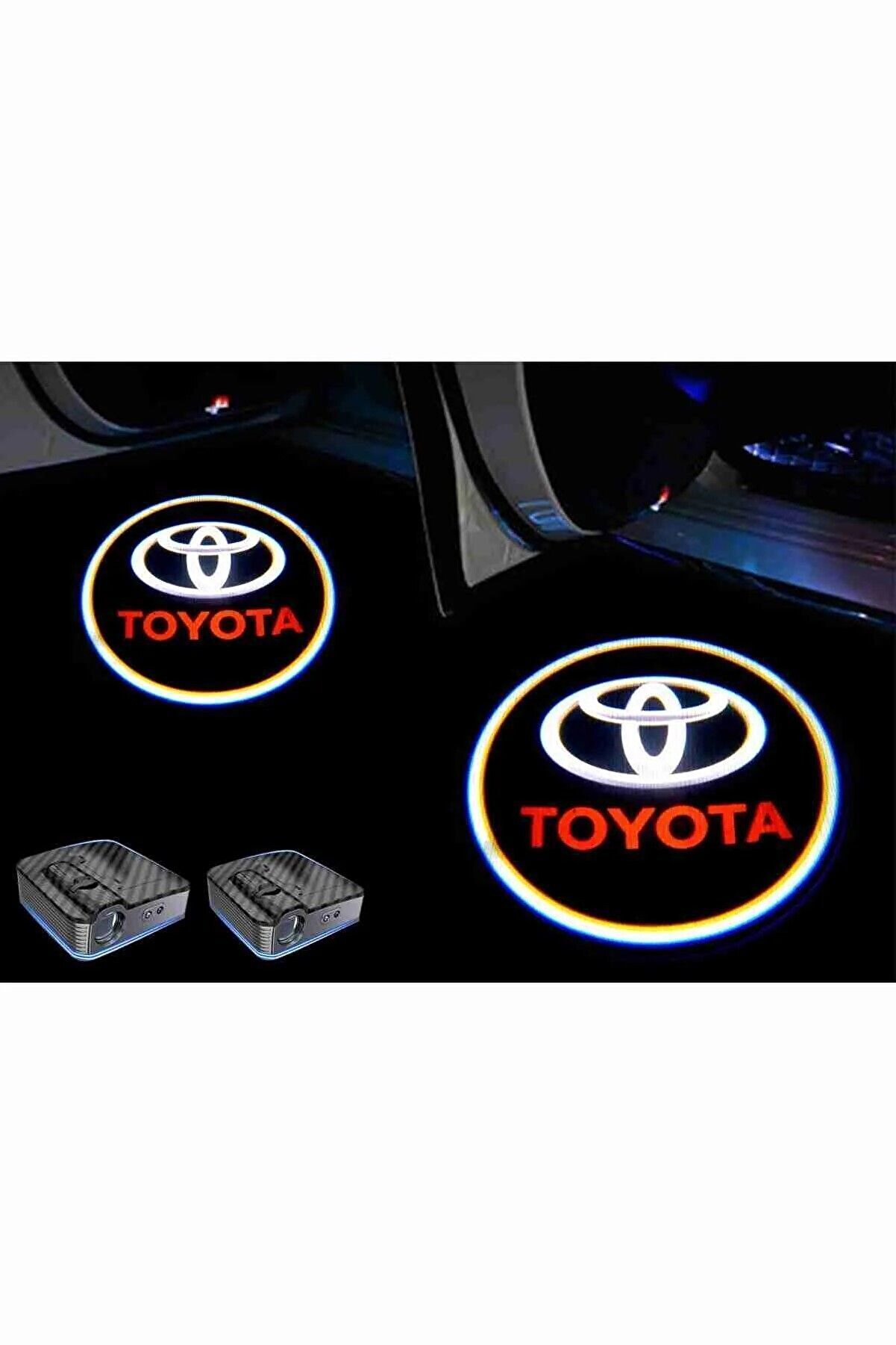 OTOACTİON Toyota Araçlar İçin Pilli Yapıştırmalı Kapı Altı Led Logo-Projektör