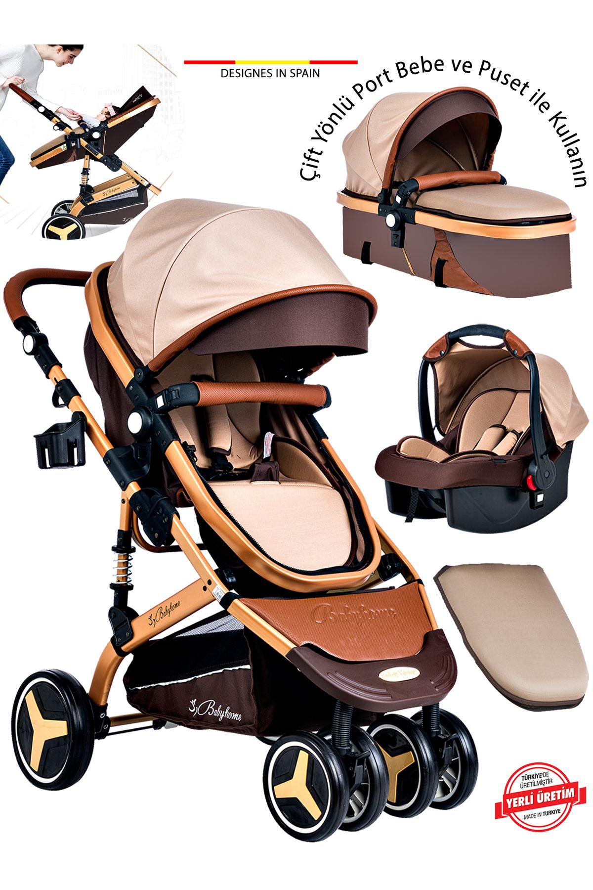 Bh-945 Paris Amortisörlü Travel Sistem Bebek Arabası