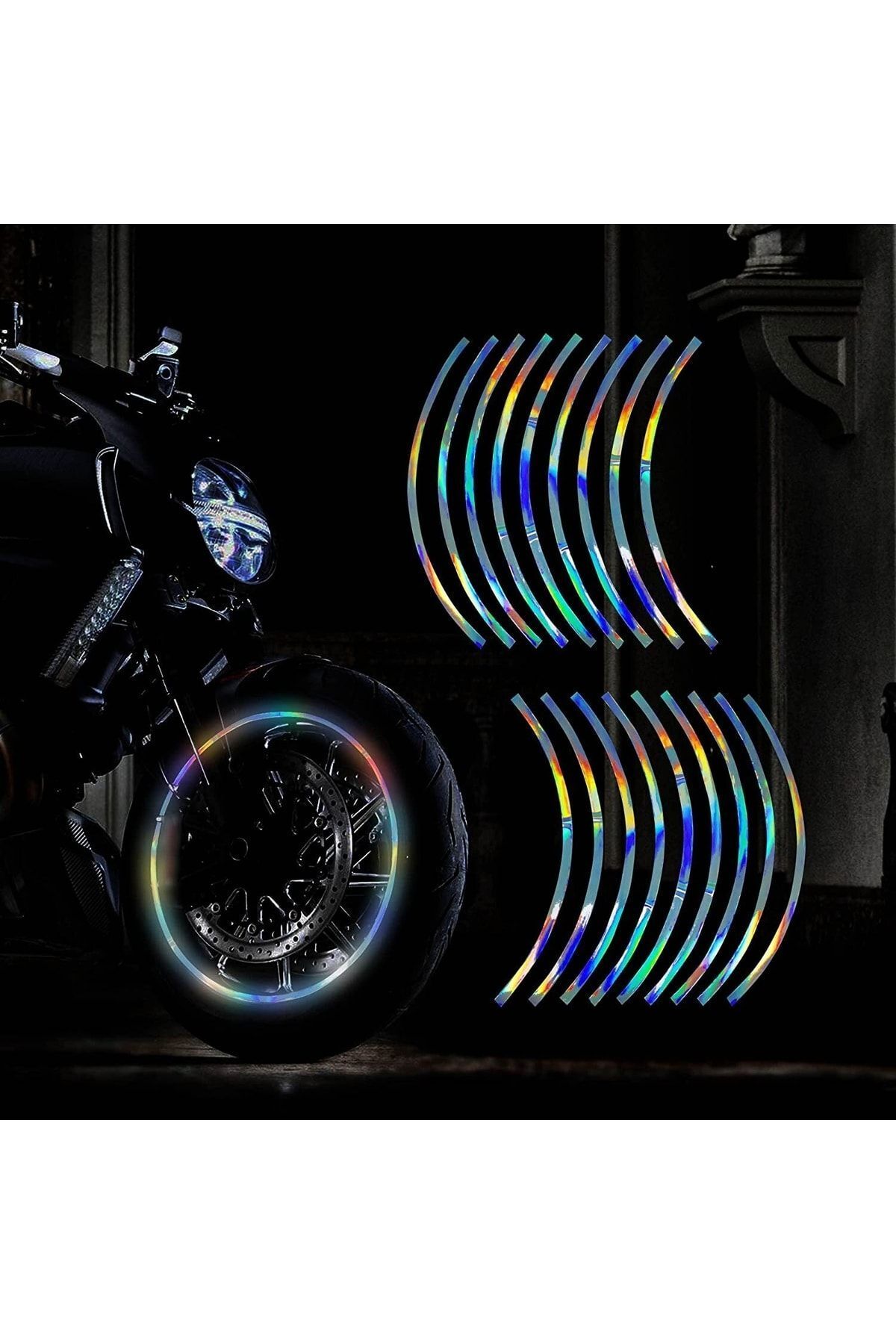 Hologram Tekerlek Şerit Moto Araba Uyumlu Oto Aksesuar Motorsiklet Aksesuar Sticker