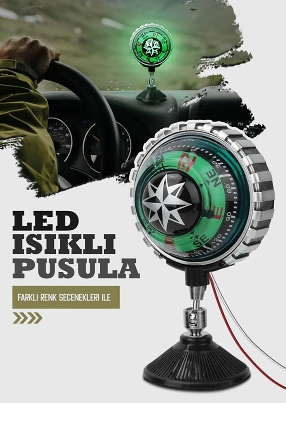 Pusula Nostalji Vantuzlu Büyük Işıklı 10 Adet
