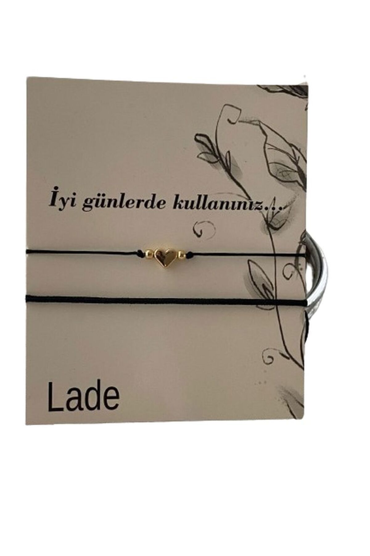 Siyah İp ve Kalpli Halhal