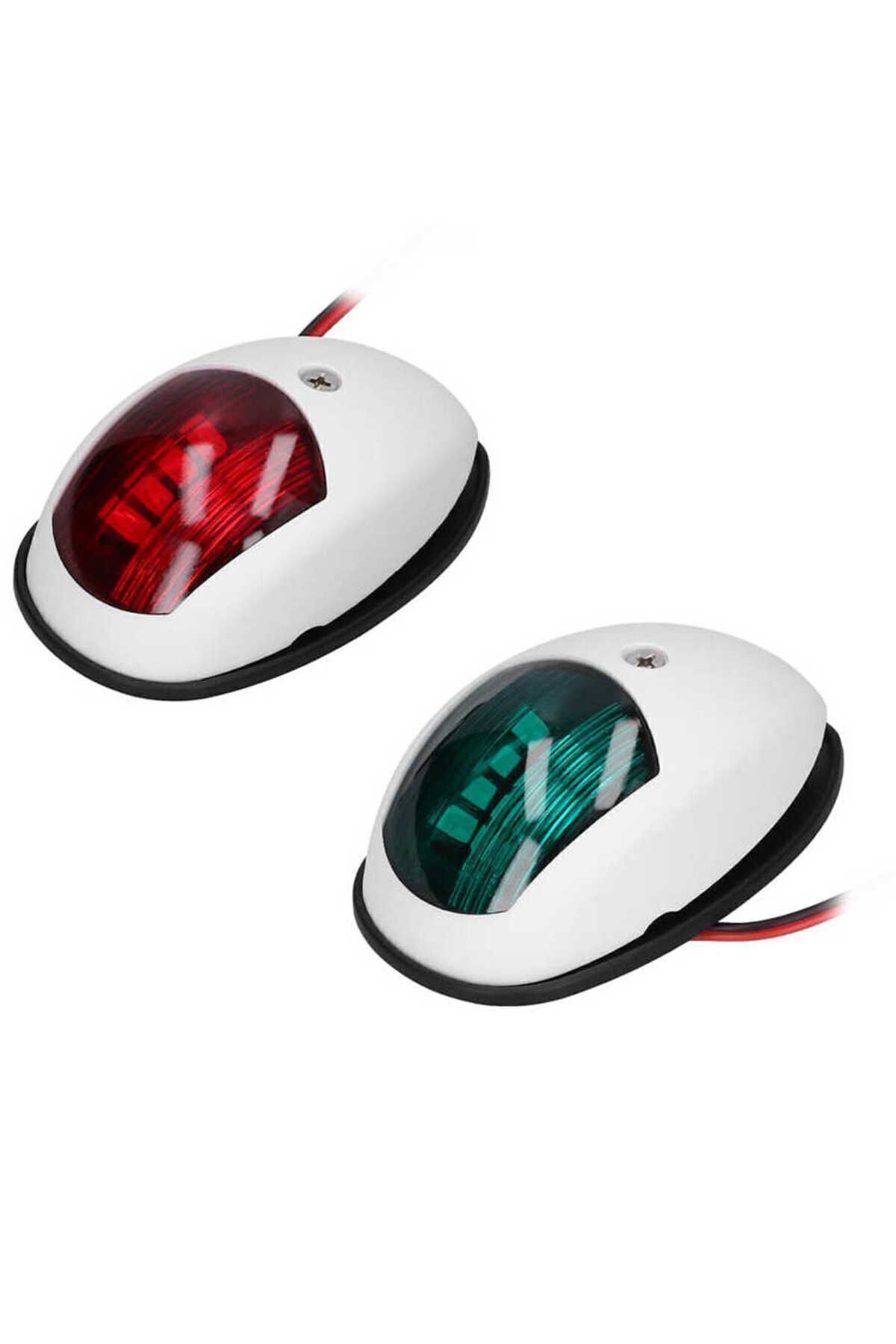 Tekne Seyir Feneri. 12V. Beyaz. Led İskele Sancak Feneri Takım