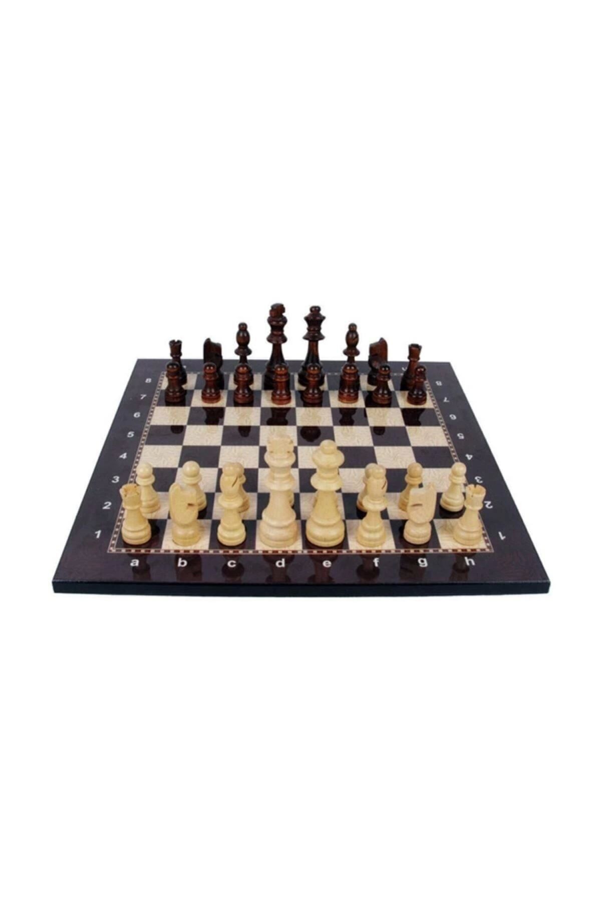 Lüks Ağaç Ahşap Satranç Takımı Seti Ahşap Figür Dama Üstün Kalite 36x36
