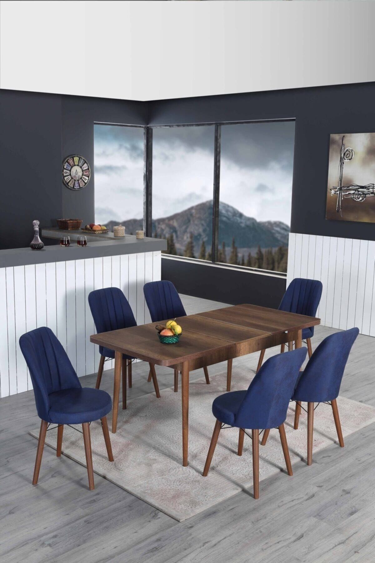 6 Kişilik Açılır Masa Sandalye Takımı Mutfak Masası Takımı Salon Masası Yemek Masası Masa Takımı