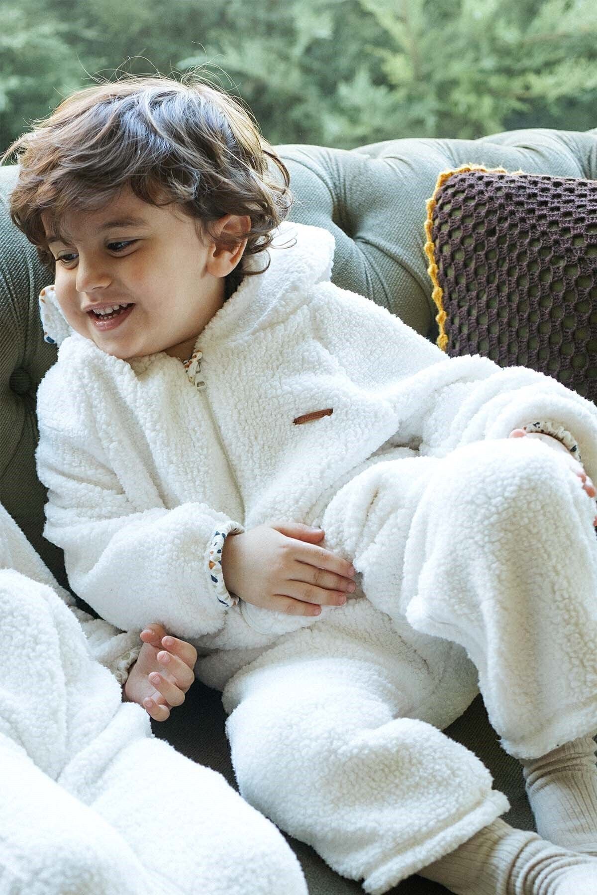 Kapüşonlu Wellsoft Tulum Bebek Beyaz