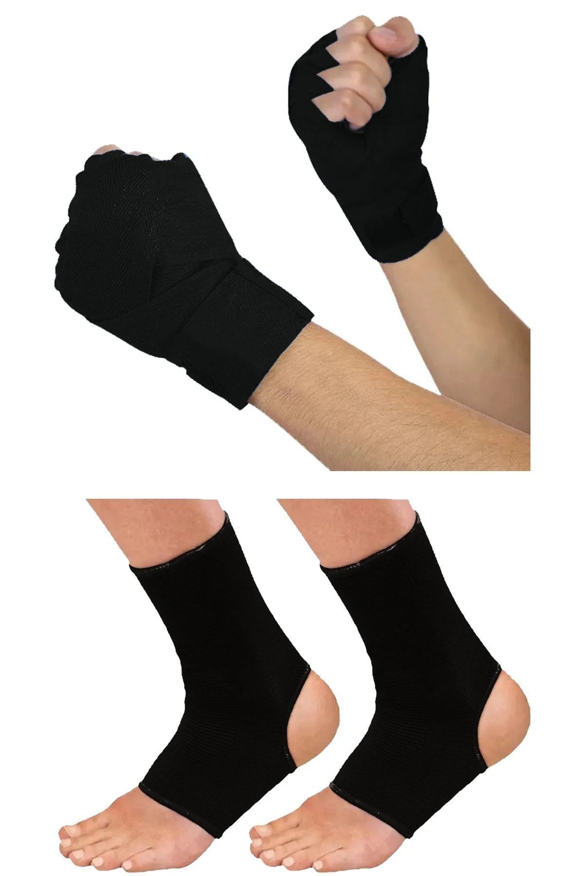 Boks Bandajı Ve Kick Boks Çorabı Seti, Muay Thai Kickboks Bandajı + Boks Çorabı Muay Thai Bandajı