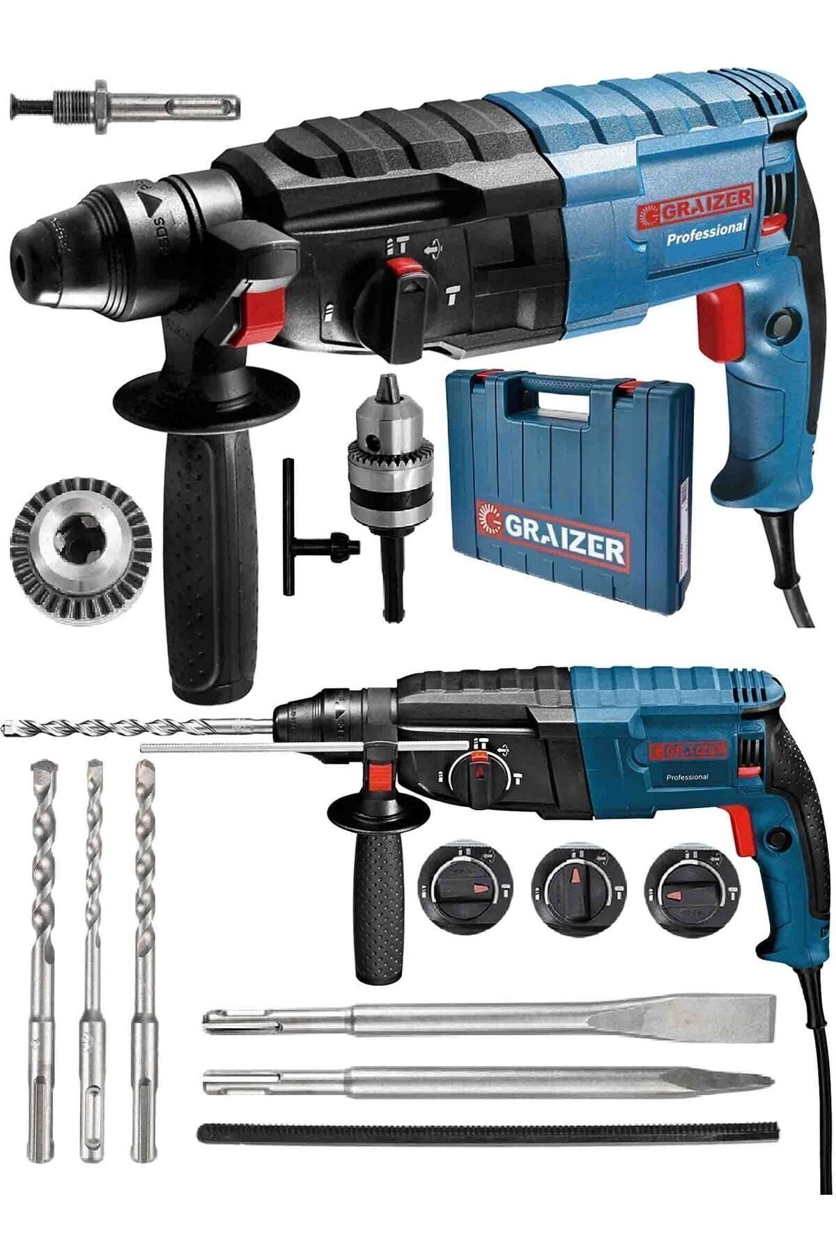 Alman 9010 Xdrive Çelik Şanzuman Bakir Sargili Kırıcı Delici Hilti Matkap 5 Adet Uç Yedek Mandren