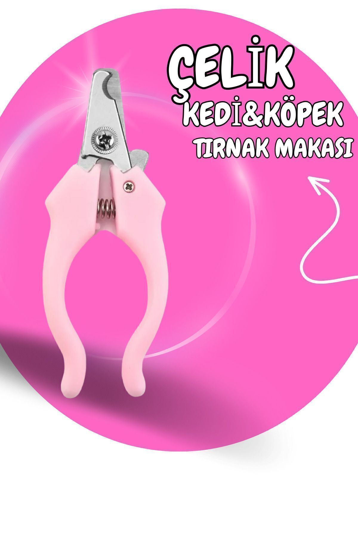 Çelik Kedi Köpek Tırnak Makası 12 Cm PEMBE