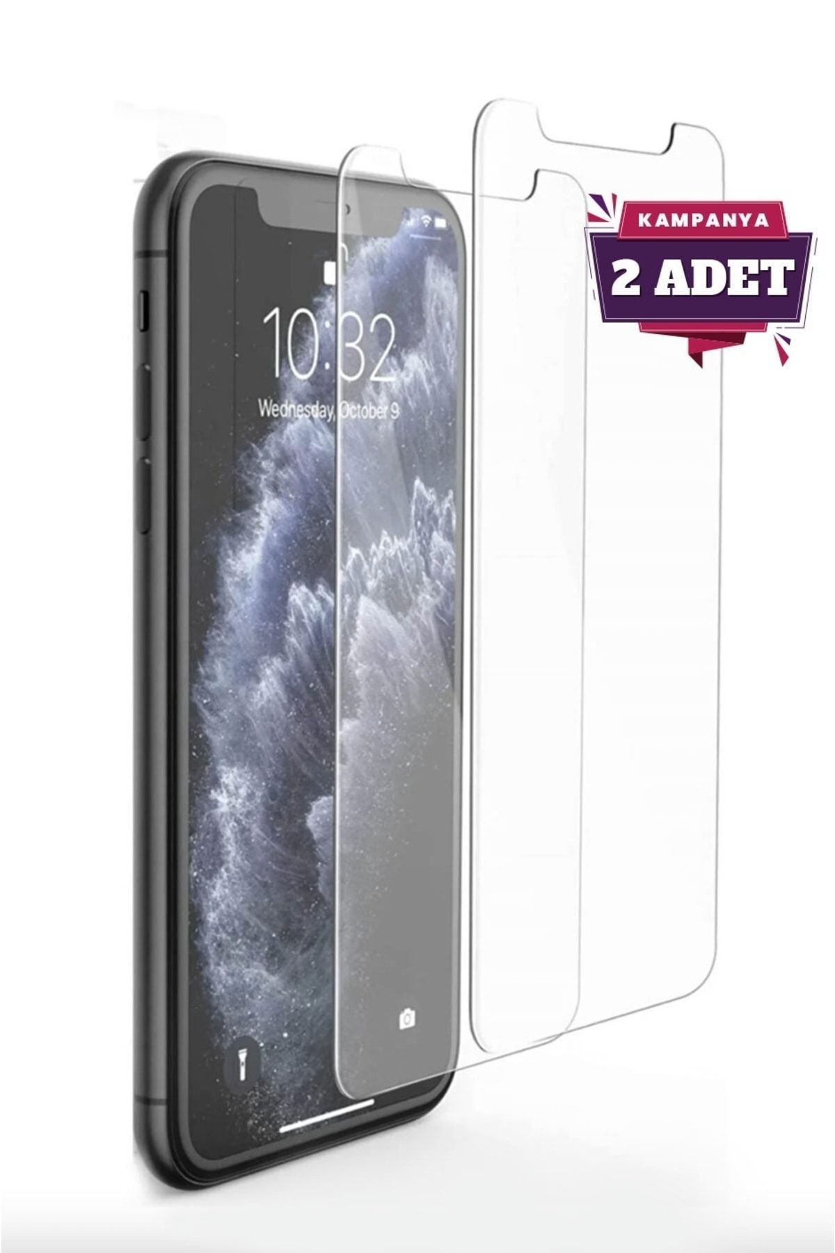 Apple Iphone 11 / Xr Uyumlu Kamera Açık 2 Adet Kırılmaz Temperli Şeffaf Ekran Koruyucu Telefon Camı