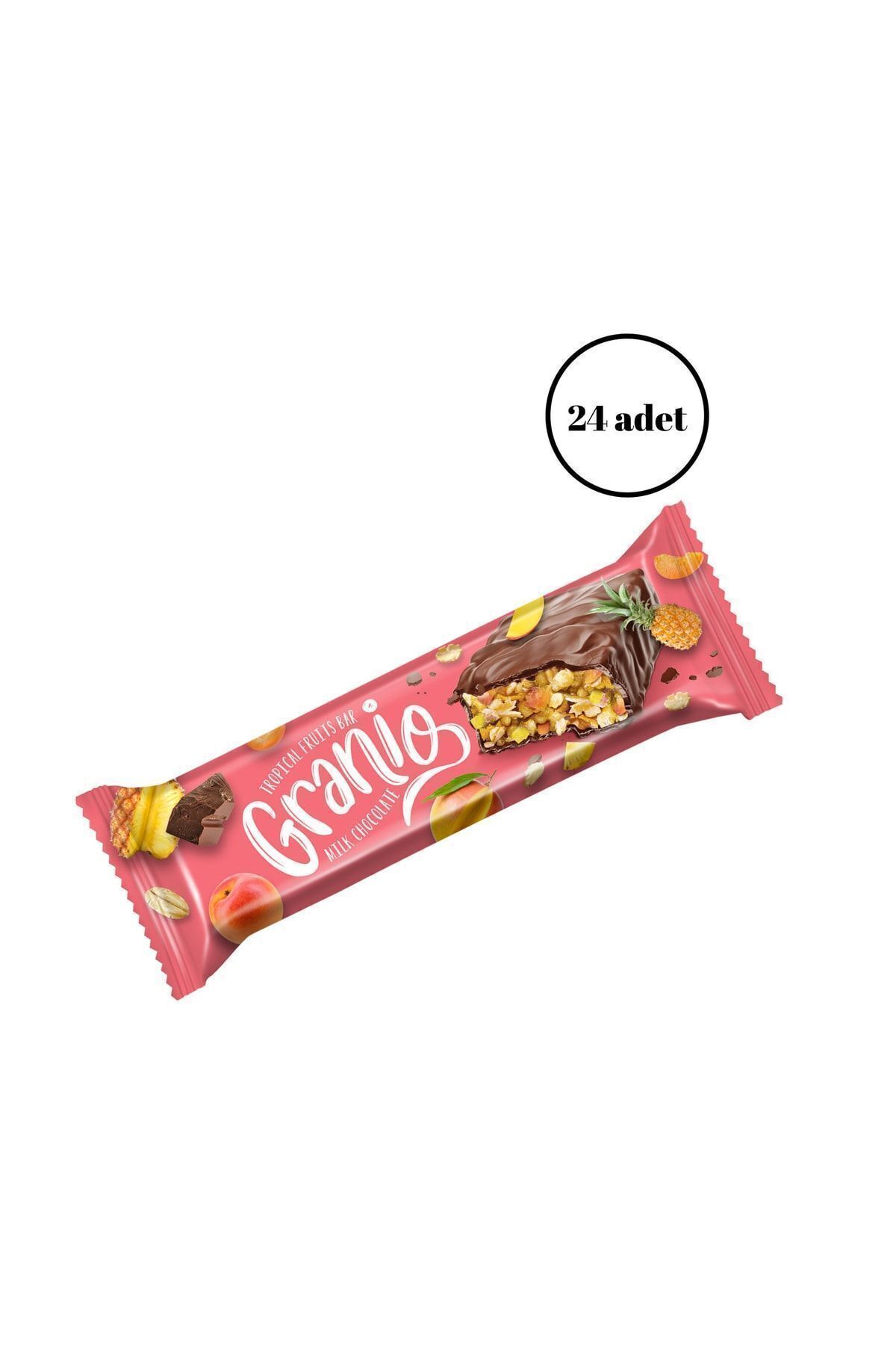 Su?tlu? Çikolata Kaplamalı Yulaf Ezmeli Tropikal Meyveli Bar 40 Gr X 24 Adet