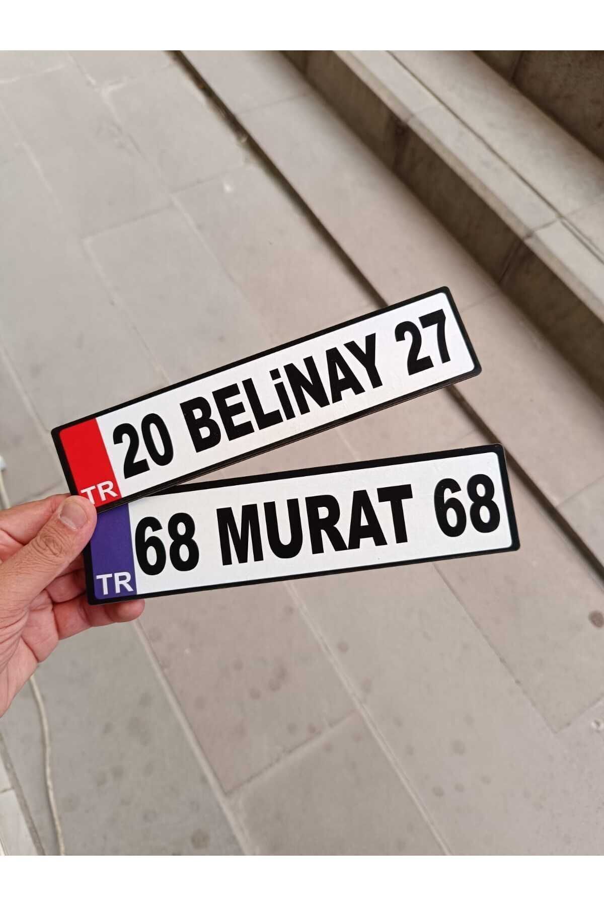 Akülü Araba Plakası | İsme Özel Akülü Araba Plakası  | Akülü Araba Özel Plaka ( 2 Adet)