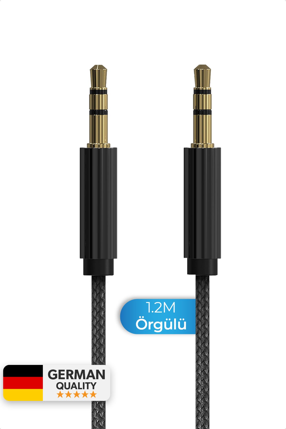 By Deji 3.5mm Aux To 3.5mm Aux Ses Kablosu Stereo Destekli Örgülü 1.2m