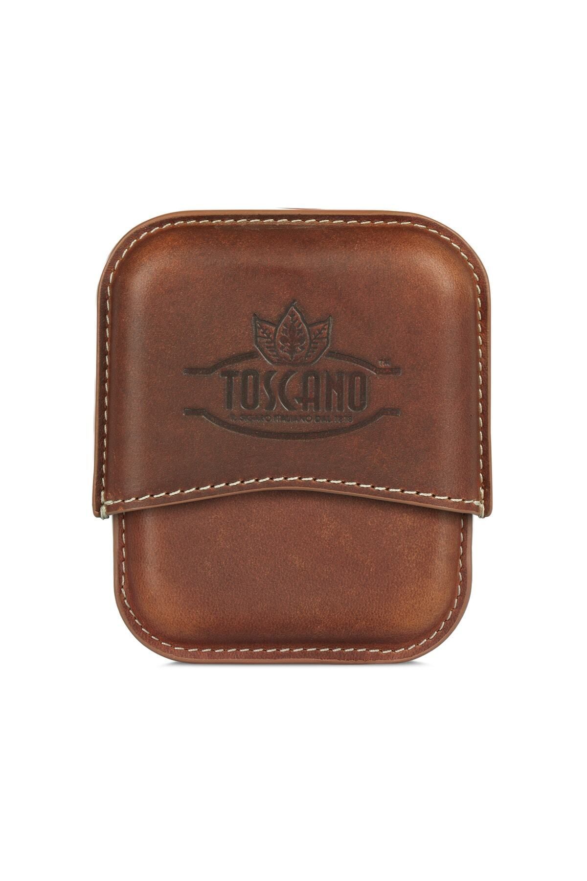Hakiki Deri Hava Ve Aroma Sızdırmaz Toscano Toscanello Puro Kılıfı - Camel