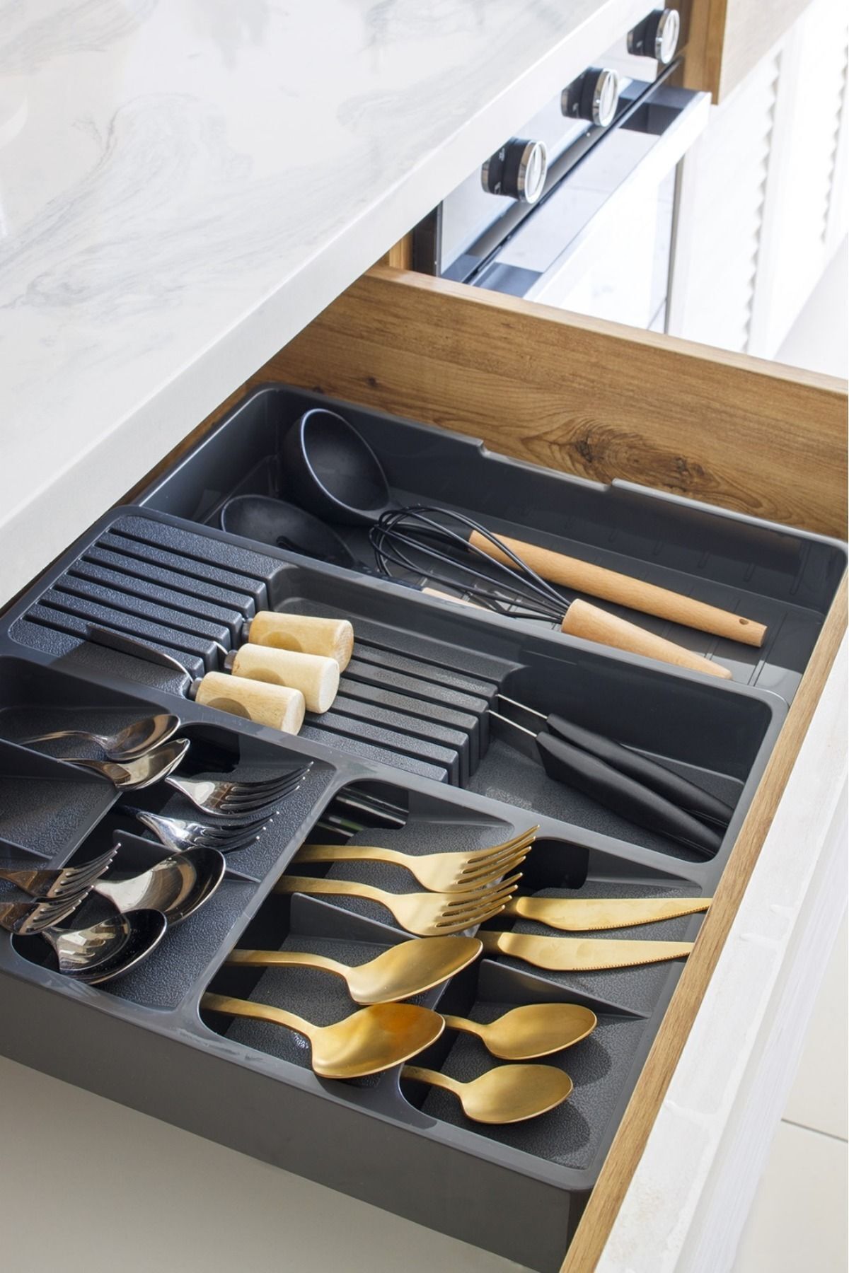 Tidy Ayarlanabilir Çekmece Içi Kaşıklık-bıçaklık Gri 40 X 50
