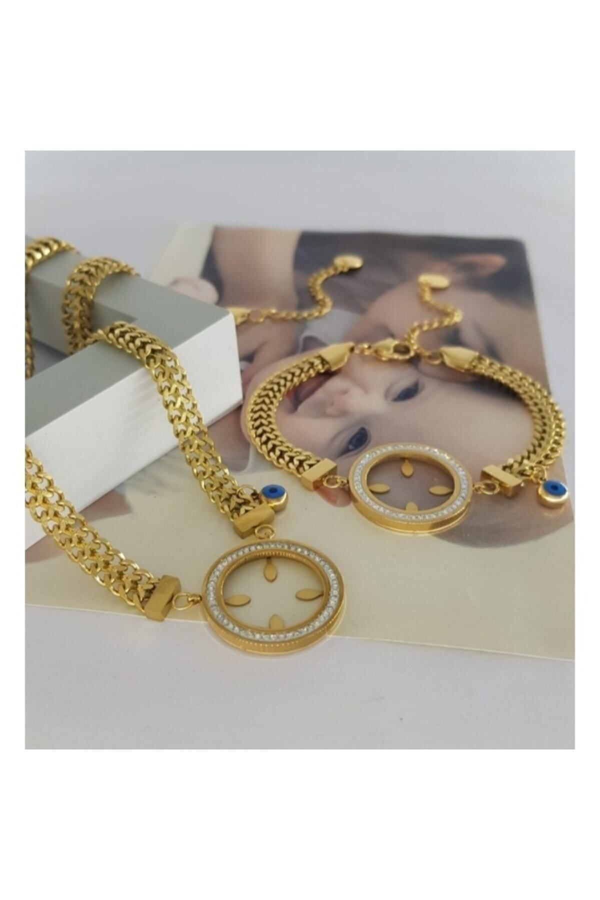 Z&d Accessory Yenisezon Çelik Kararmaz Çeyrek Takilabilen Bileklik Ve Kolye Seti