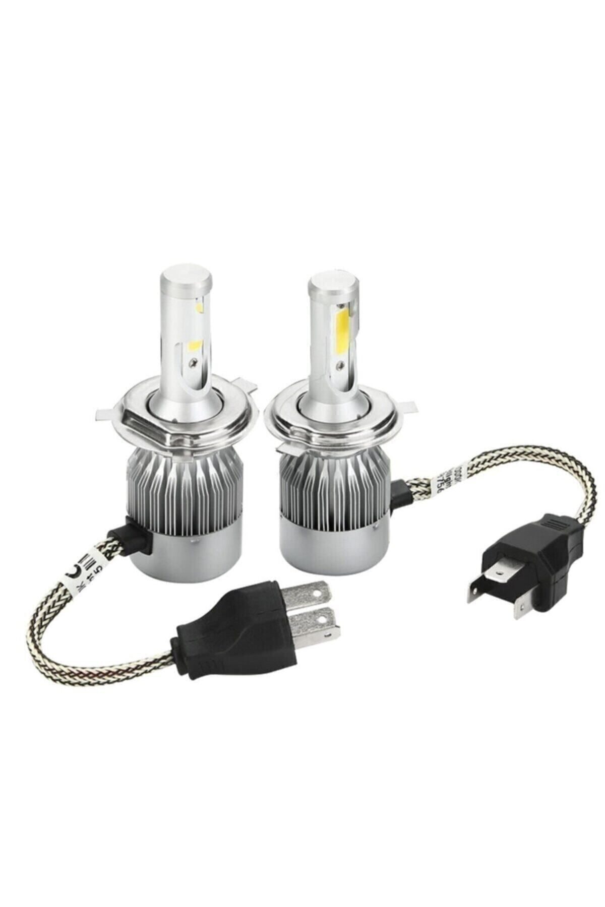 Yeni Model - Zenon H4 Led Araba Far Ampül Xenon Led Uzun Kısa 10800 Lümen Şimşek Etkili 6000k