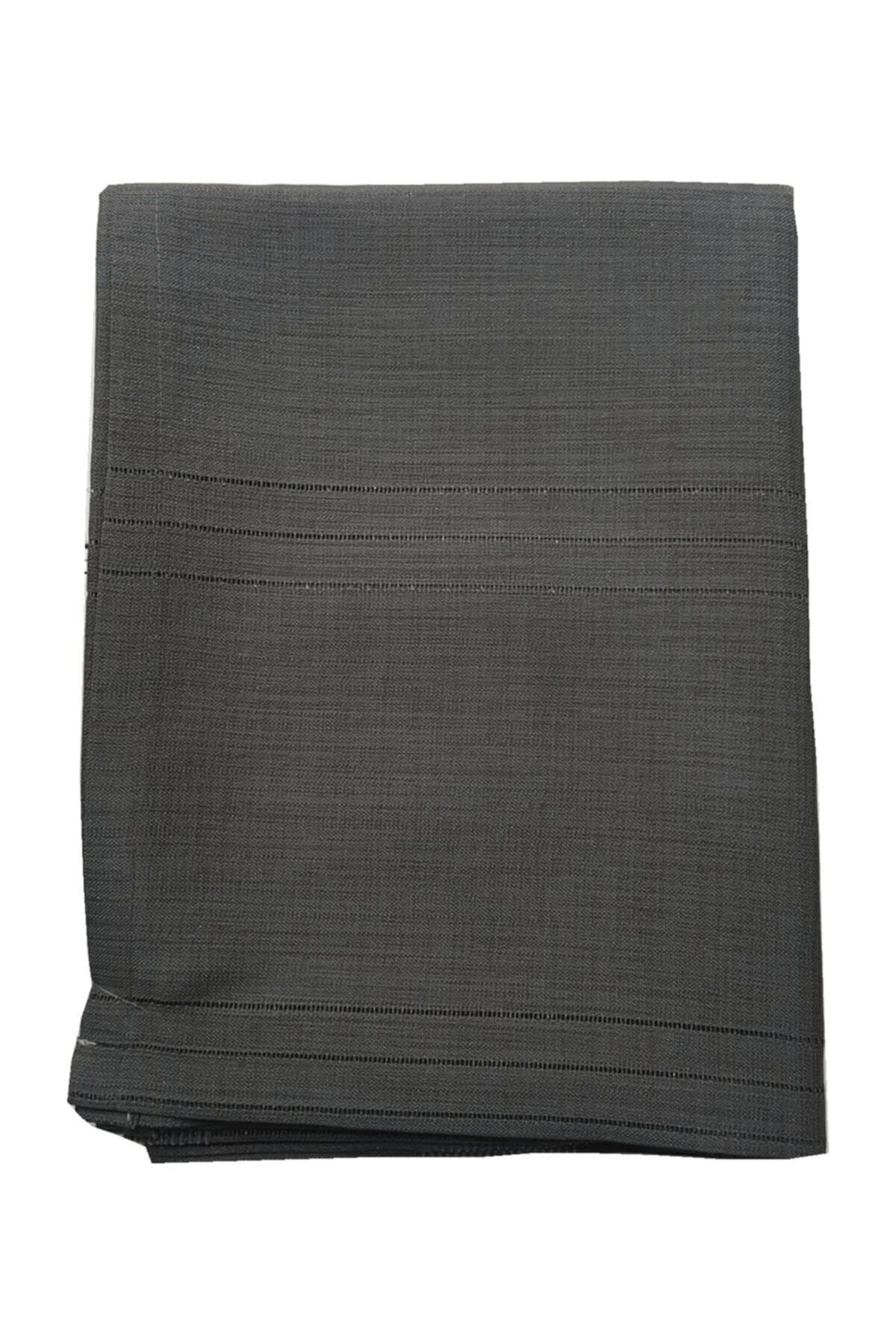 Siyah Polyester Kumaş Çizgi Masa Örtüsü 160*220 Cm
