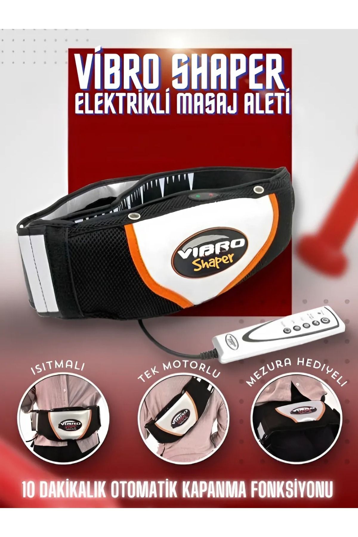 Vibro Shaper Masaj Egzersiz Kemeri Titreşimli Yardımcı Göbek Eritme Cihazı