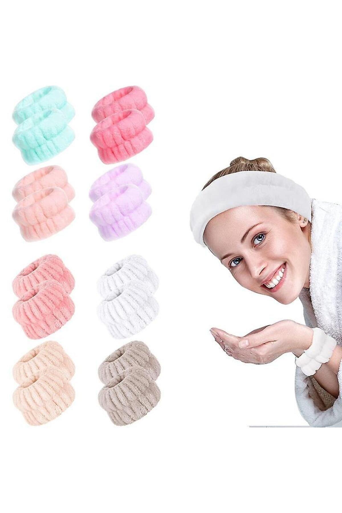 2 Adet HAVLU BİLEKLİK  Beyaz Süper Soft Havlu Bilek Yıkama Bandı Sporcu Spa Bileklik %100 pamuk