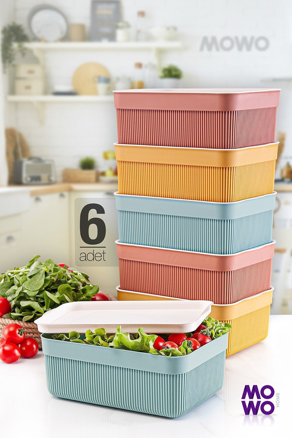 Dragee 6'lı 2,5 Lt Mutfak Ve Buzdolabı Erzak Saklama Kabı