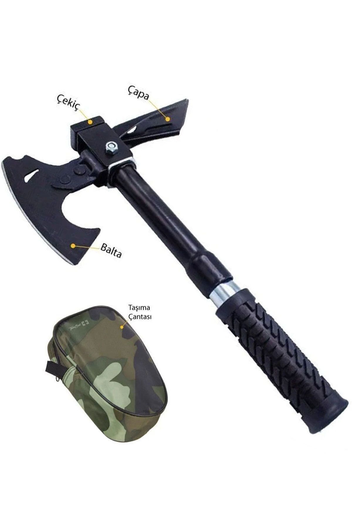 FUNKY CAMP Portatif Çapa Çekiç Balta Kamp Seti