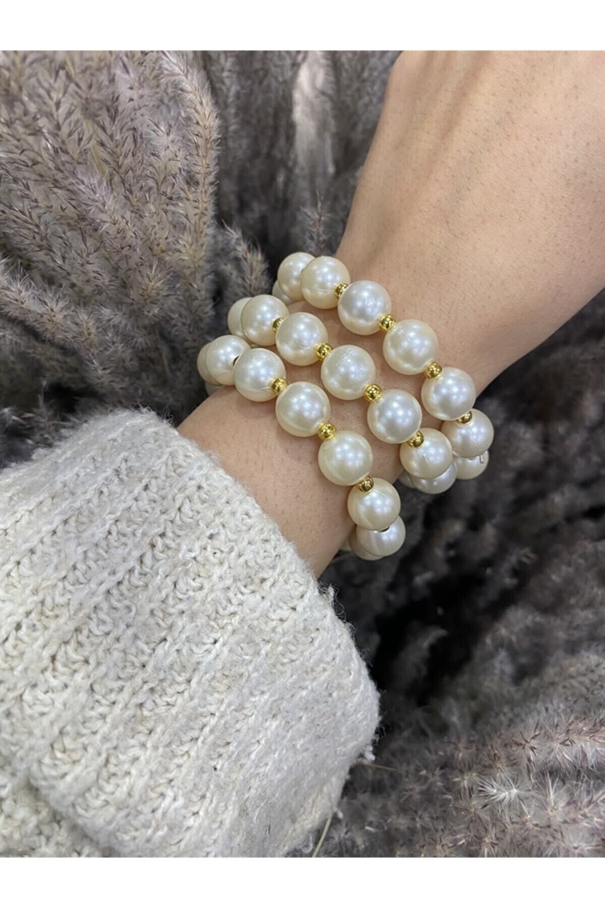 Sarı Boncuklu Inci Bileklik 1 Adet