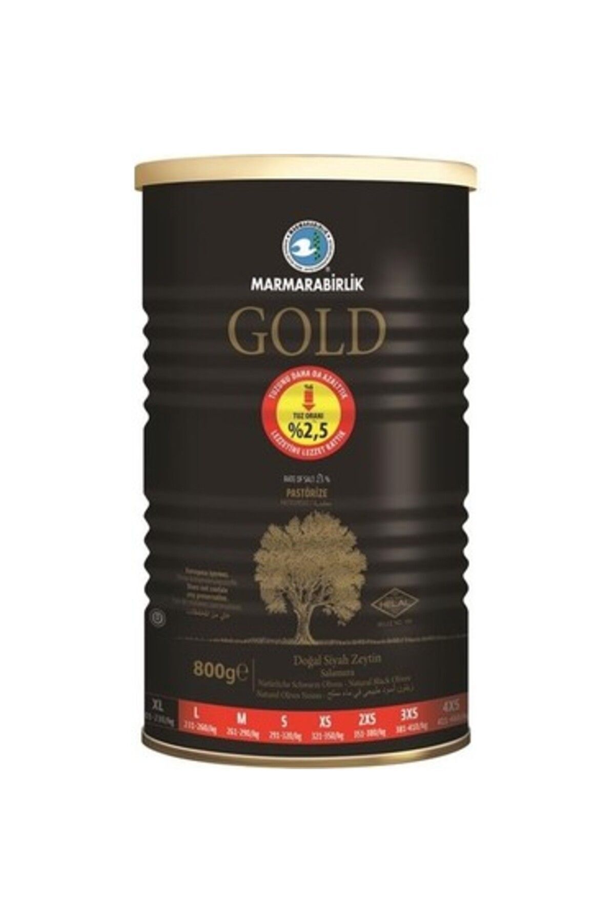 800g Gold Xl 201/230 Teneke Zeytin