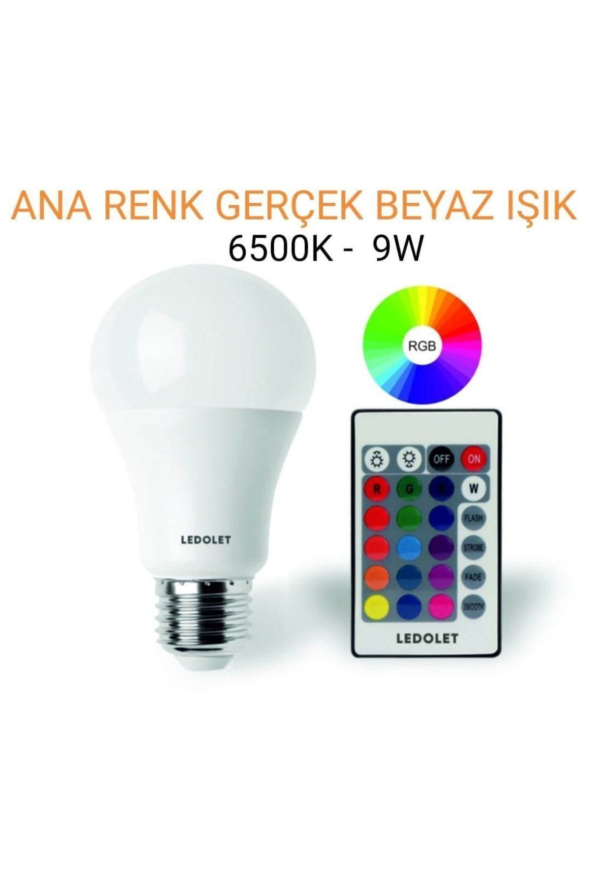 9w Rgb Led Ampul Renk Değiştiren Kumandalı