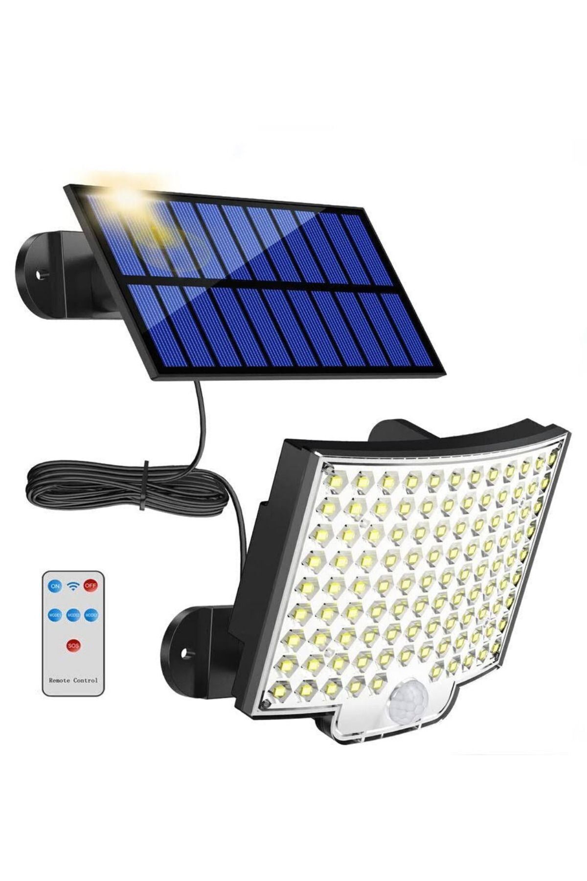 Güneş Enerjili Solar Hareket Sensörlü Dış Mekan Aydınlatma 106 Ledli Bahçe Balkon Aydınlatma