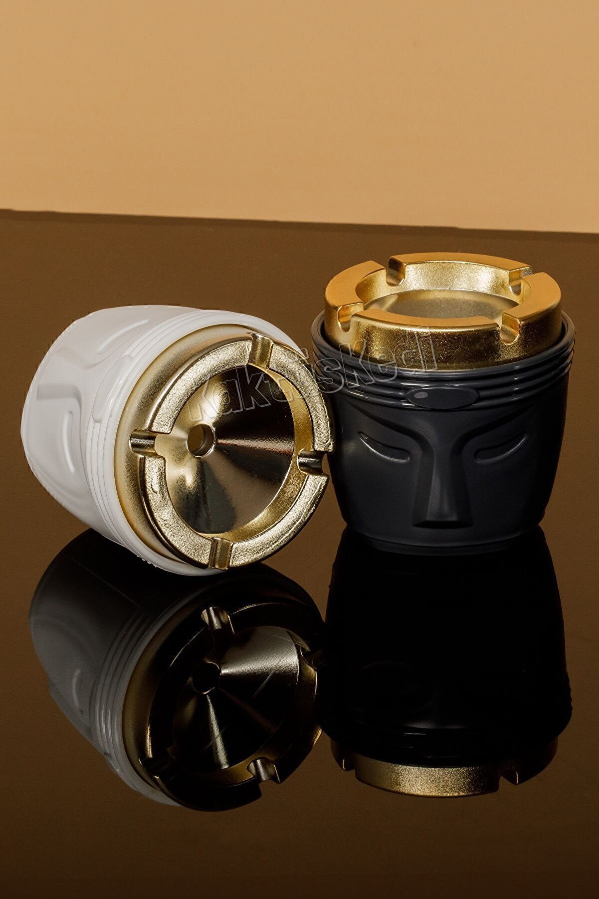 2'li Set Gold Kapaklı Kokusuz Küllük