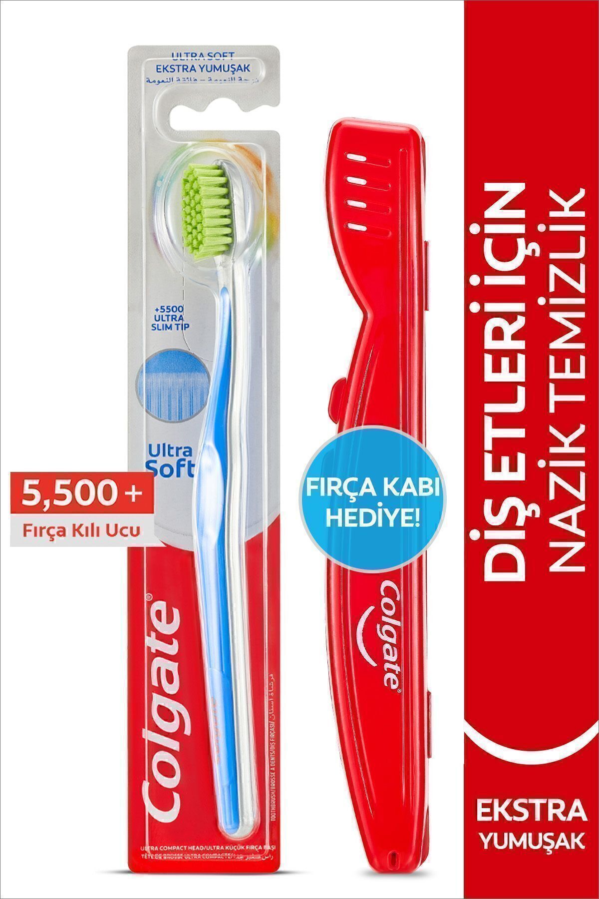 Ultra Soft Diş Etleri Için Nazik Temizlik Yumuşak Diş Fırçası Fırça Kabı Hediye