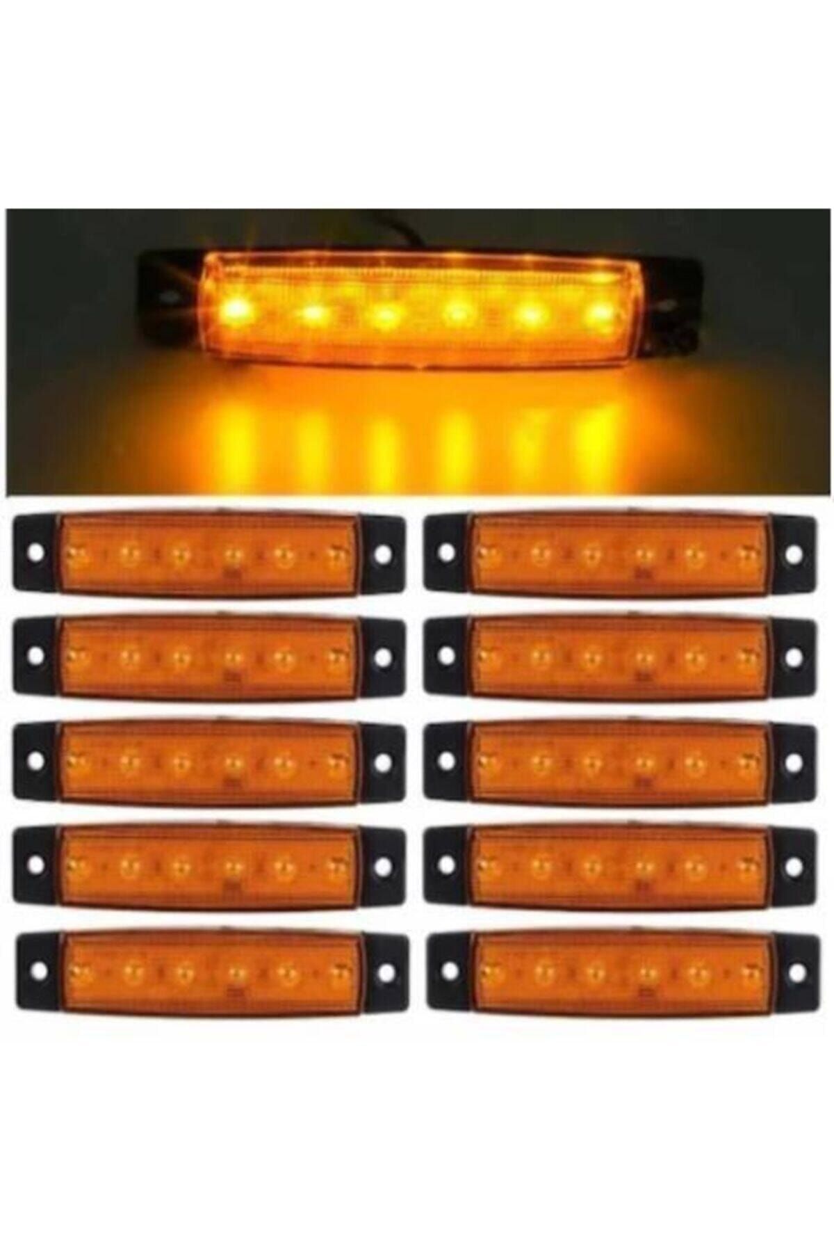 Dorse Parmak Lamba 12 -24 Volt 6 Ledli (SARI RENK)10 Adet Parmak Led Dorse Kamyon Led Lamba