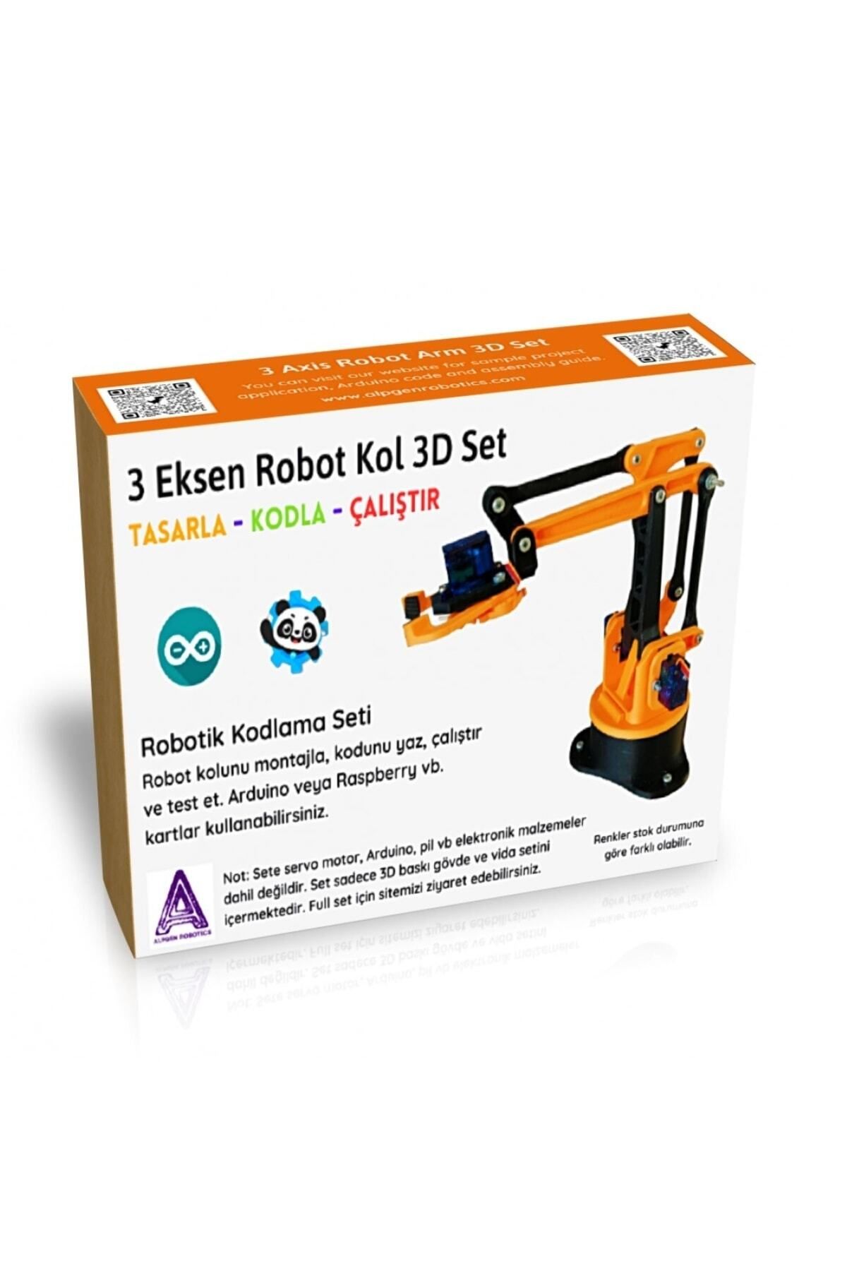 Dıy Arduino 3 Eksen Robot Kol 3d Parça Seti (ELEKTRONİKSİZ)