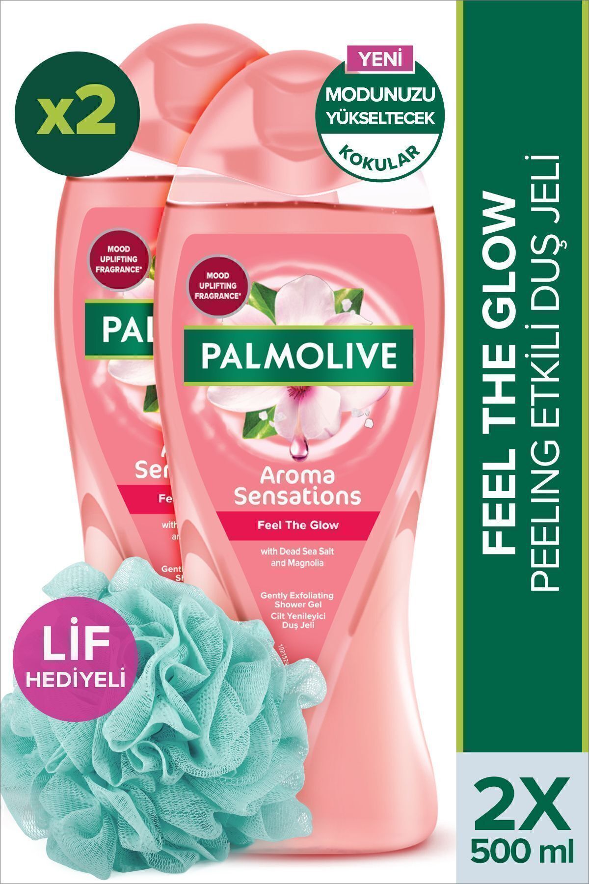 Aroma Sensations Feel The Glow Banyo Ve Duş Jeli 500 ml X 2 Adet + Duş Lifi Hediye