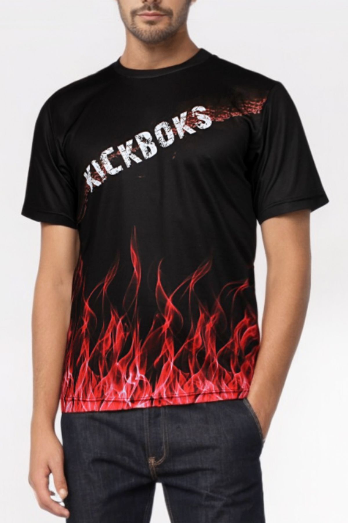 Dijital Baskılı Kick Boks Fitness Boks Muay Thai Antrenman Tişörtü Spor T-shirt Kbt083