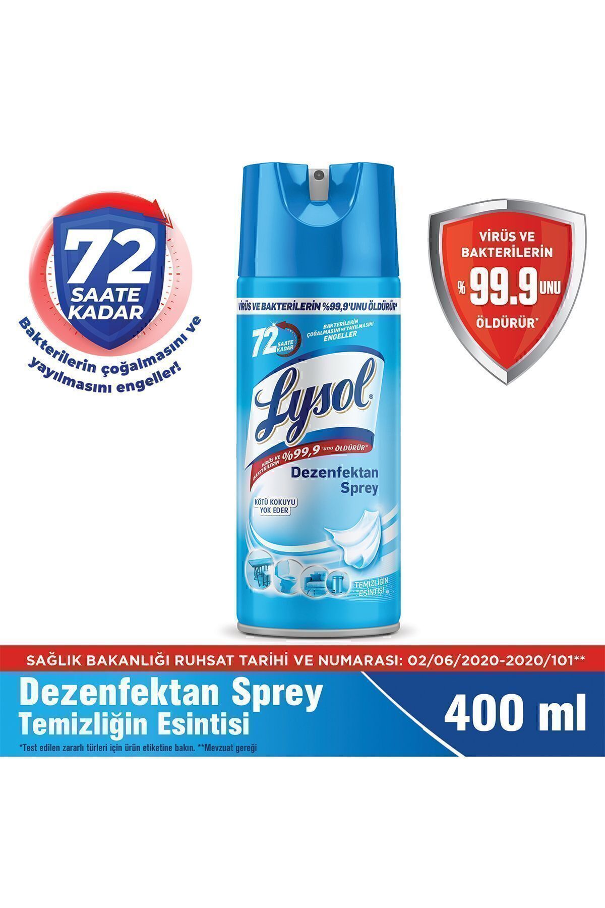 Pratik Yüzey Temizleyici, Koku Giderici, Dezenfektan Sprey Temizliği Esintisi 400 ml