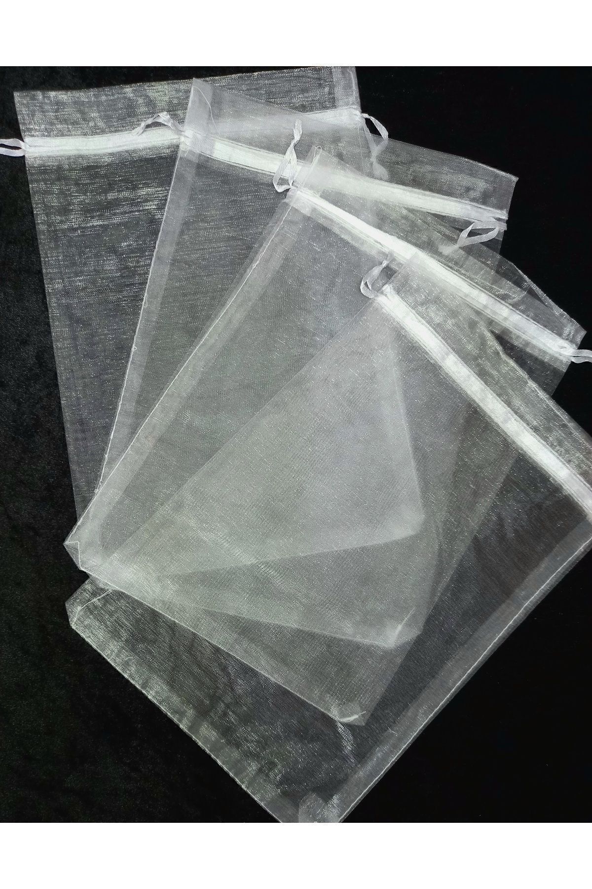 Organze Şeffaf Tül Kese , 10 Adet (20X30 CM) Yazma,dügün Havlu,yasin,bohça,üzüm Torbası Kesesi