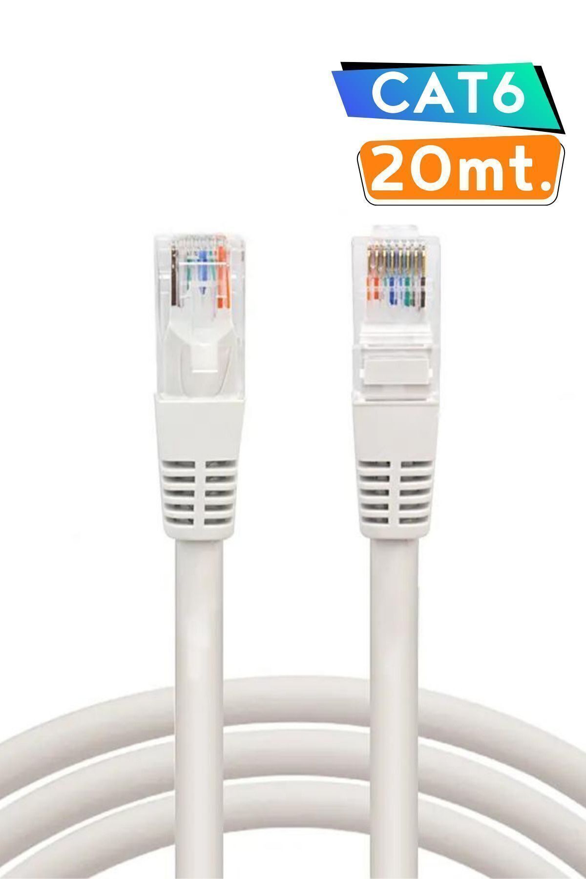 Cat6 20mt Lan Ethernet Kablosu Fabrikasyon Internet Kablo