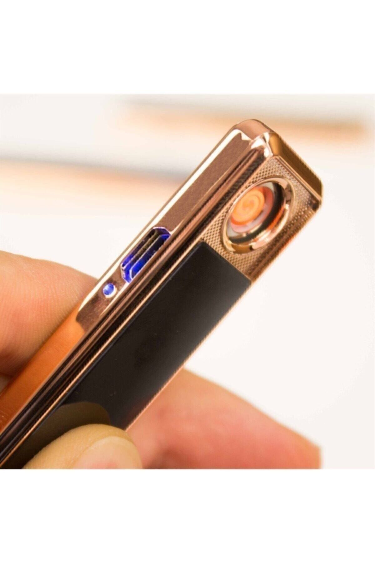 Kişiye Özel SİYAH ALEVSİZ ŞARJLI USB KIZAKLI ÇAKMAK
