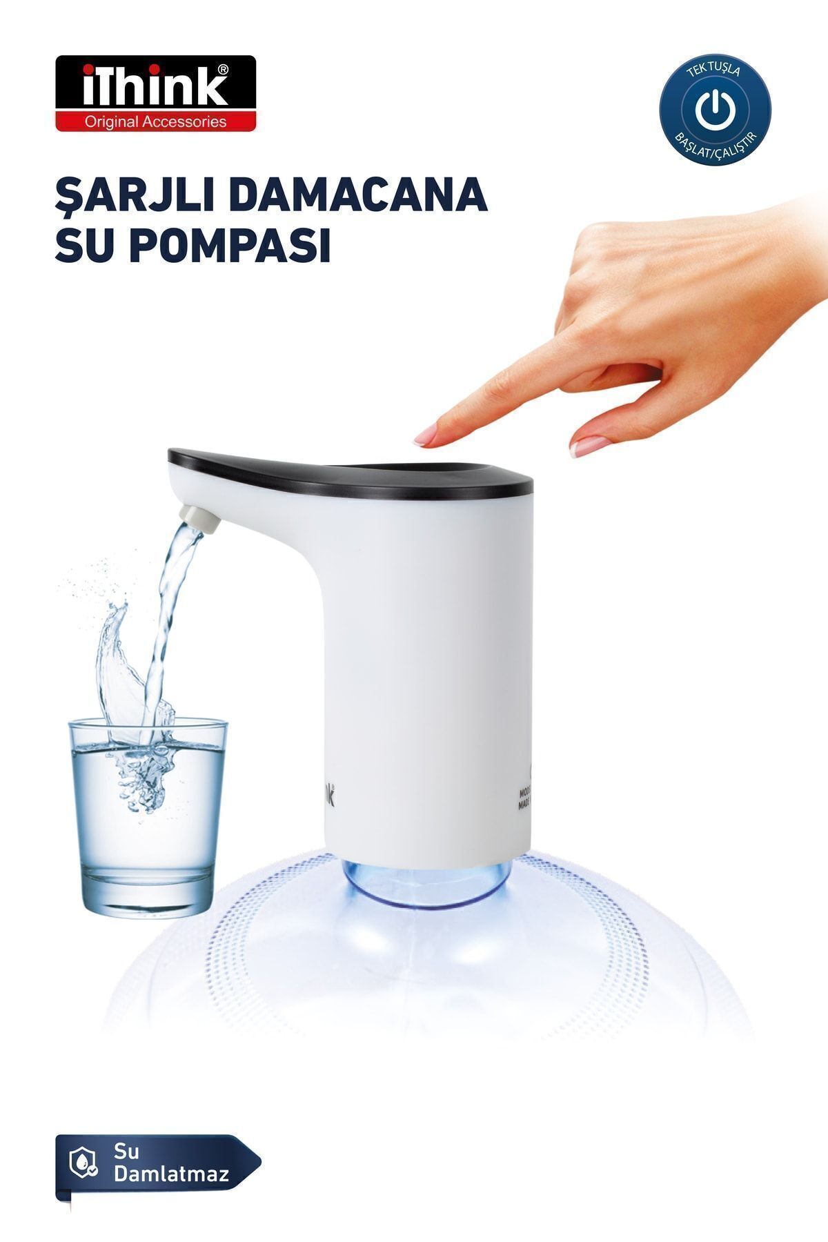 Damacana Su Pompası Şarjlı Wp-100 Damlatmaz