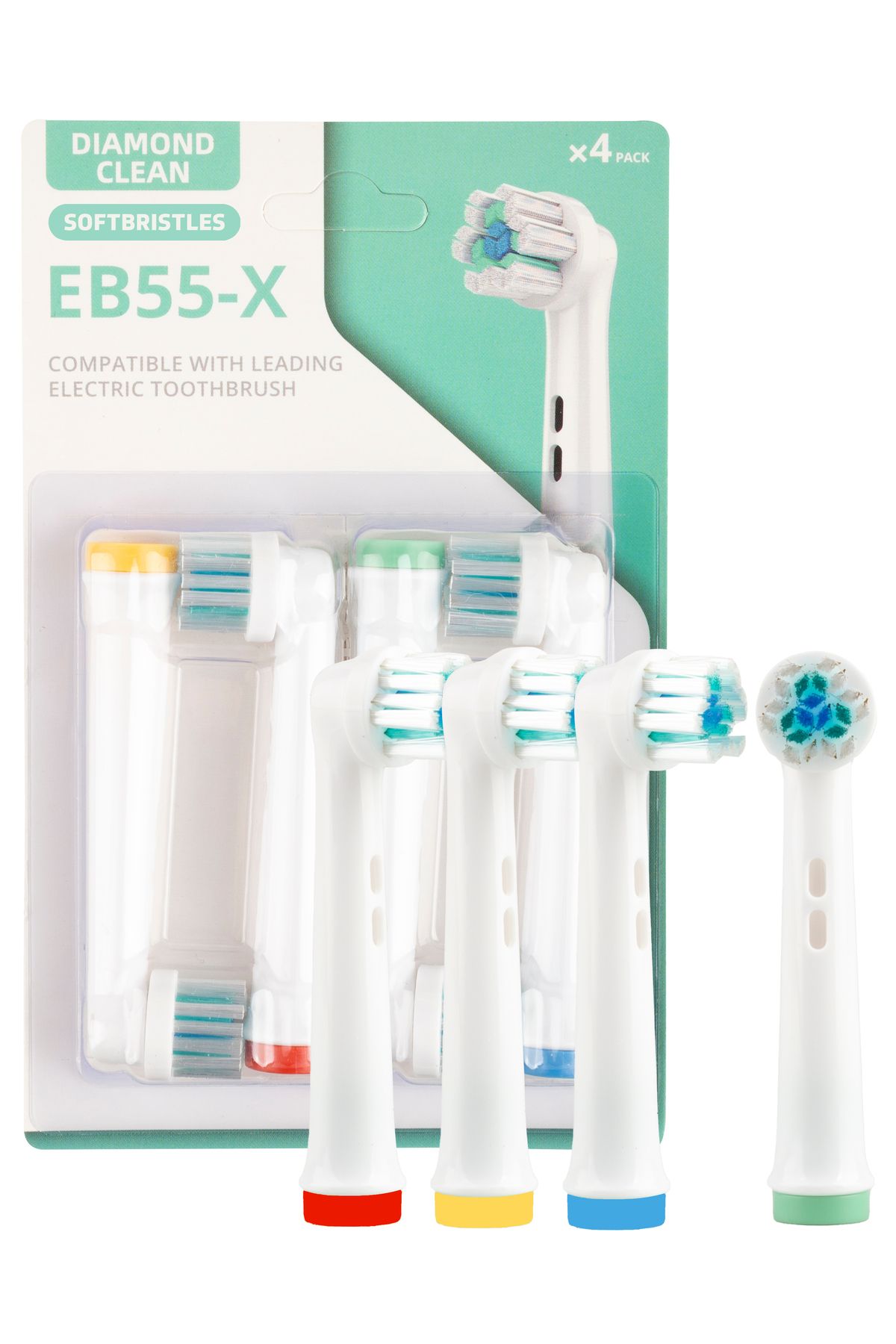 4lü Diamond Cleaning Eb55-x Oral-b Şarjlı Ve Pilli Diş Fırçası Uyumlu 4 Adet Yedek Başlık