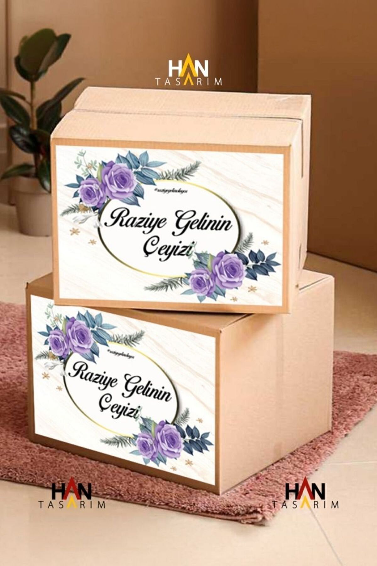 İsimli Çeyiz Etiketi - A4 Ebat- 10'lu Paket Kendinden Yapışkanlı