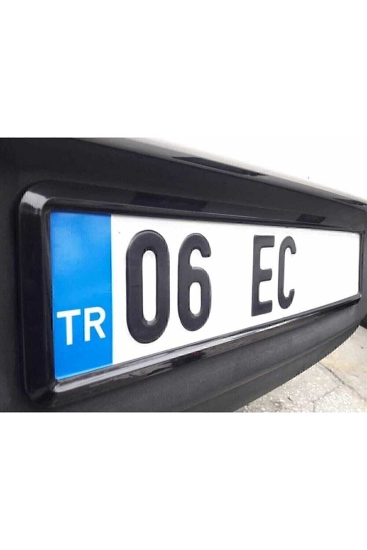 Parlak Siyah Oto Plakalık Piano Black 2 Adet