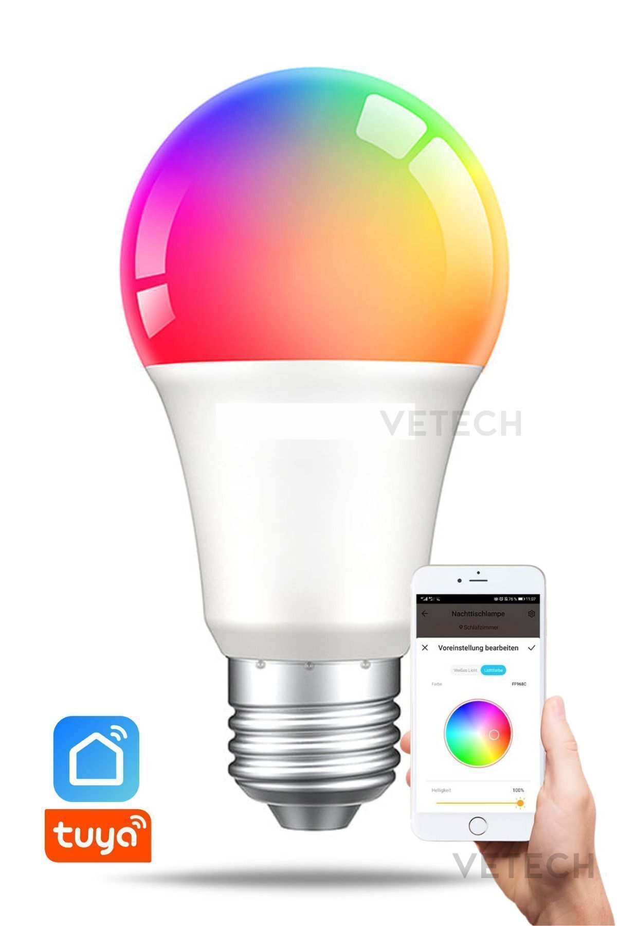 Akıllı Ampul Wi-Fi TUYA Destekli RGB Led Lamba