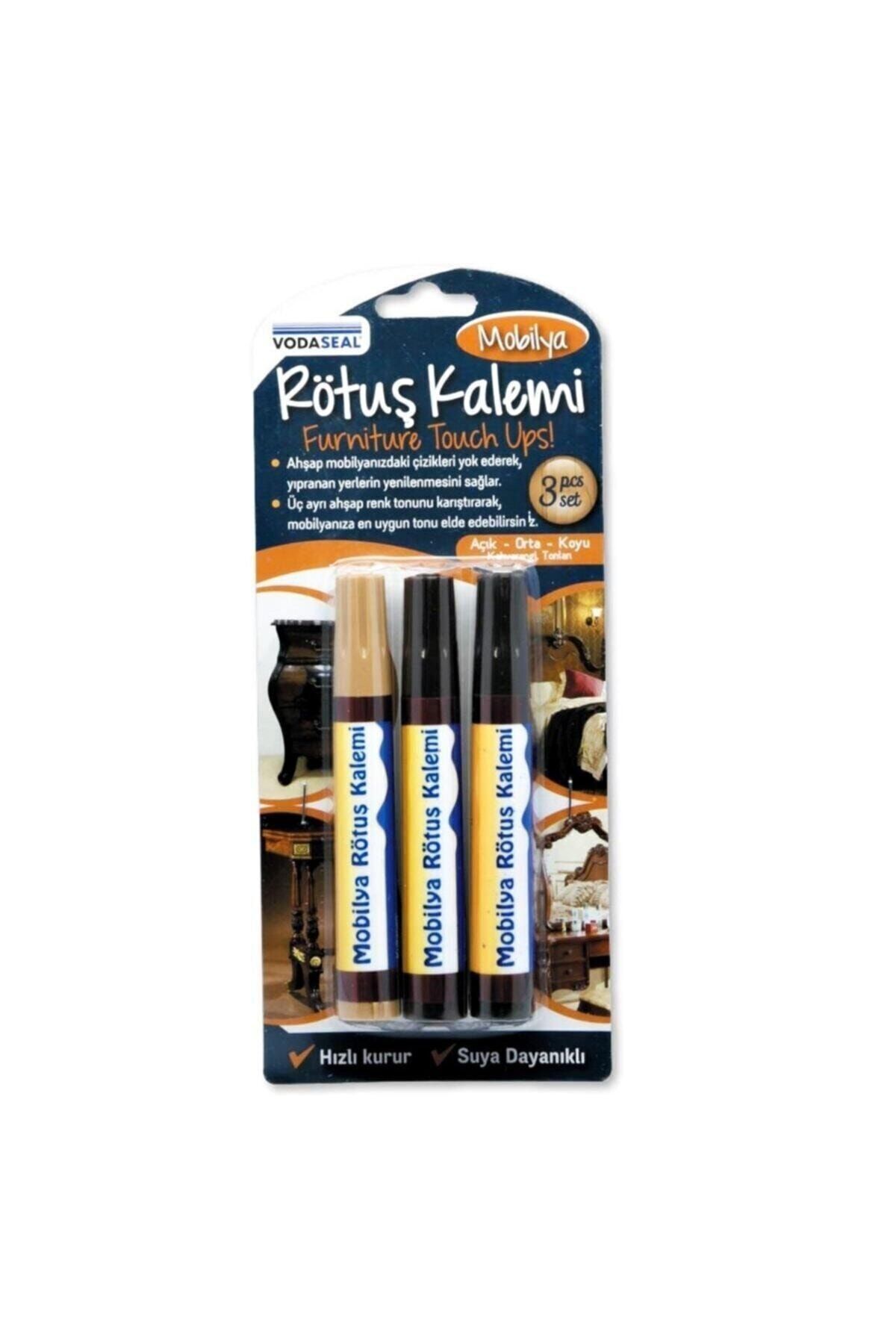 3 Lü Set Kahve Rengi Tonları Açık Orta Koyu Mobilya Rötüş Kalemi