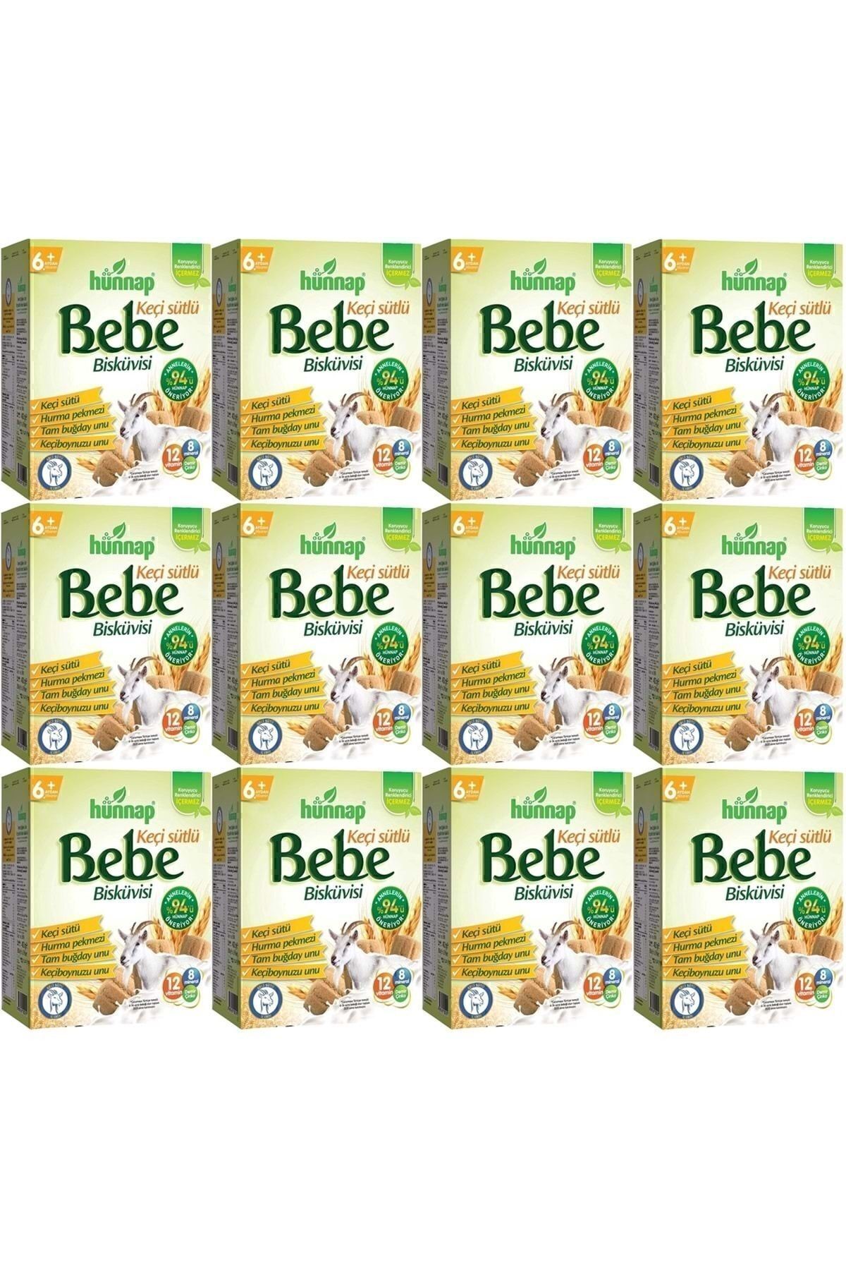 Hunnap Bebe Bisküvisi Keçi Sütlü 400 Gr X 12 Adet