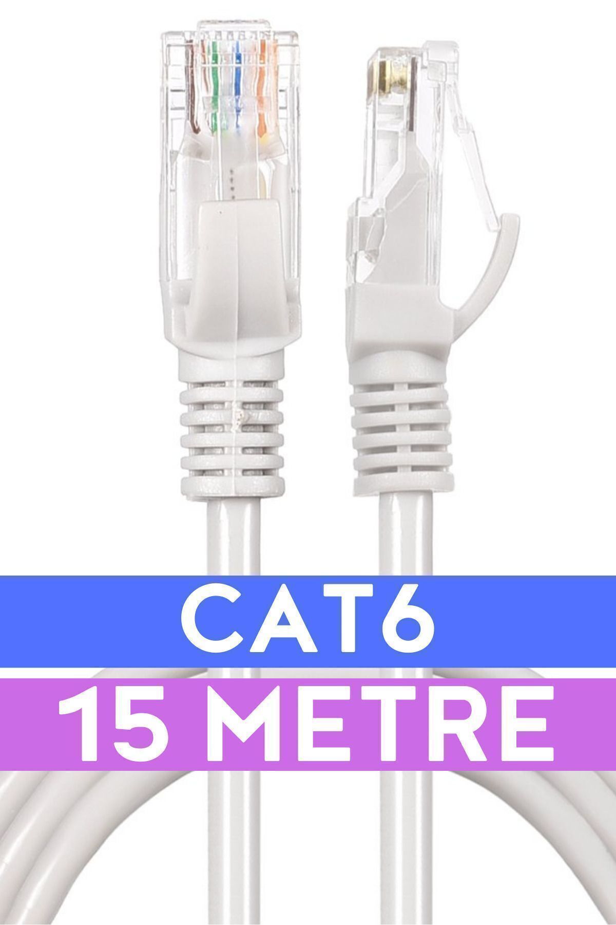 Cat6 15mt Lan Ethernet Kablosu Fabrikasyon Internet Kablo