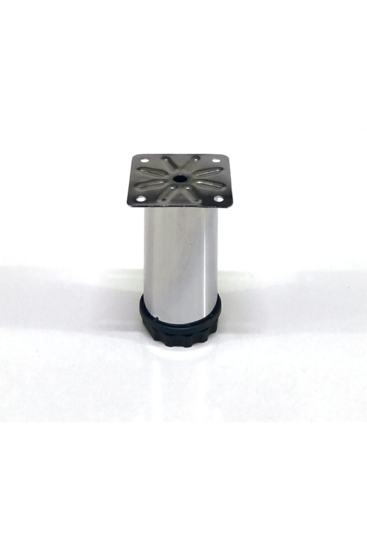 4 Adet Metal Baza Dolap Ayağı 5 Cm Krom (vidalar Dahil)