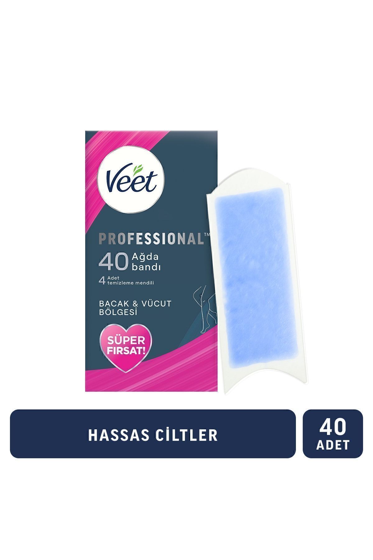 Professional Ağda Bandı Hassas Ciltler Için Bacak&vücut Bölgesi Süper Fırsat 40’lı Paket