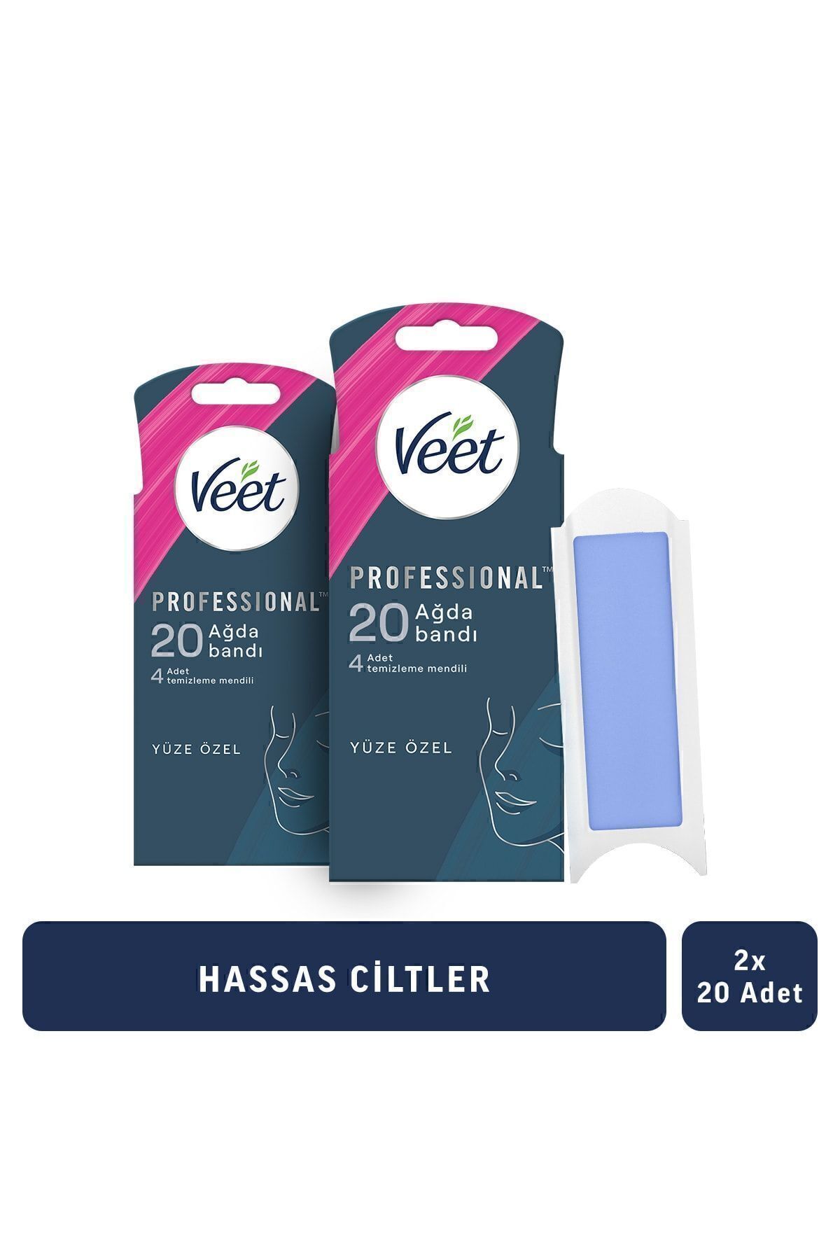Professional Yüz Ağda Bandı Hassas Ciltler 40'lı (20X2)